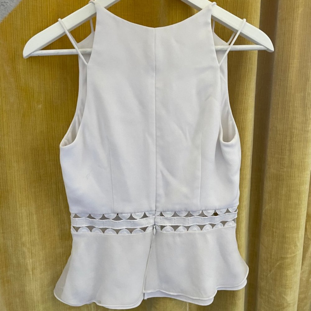 Jonathan Simkhai Laceup Crepe Top | Color: White |